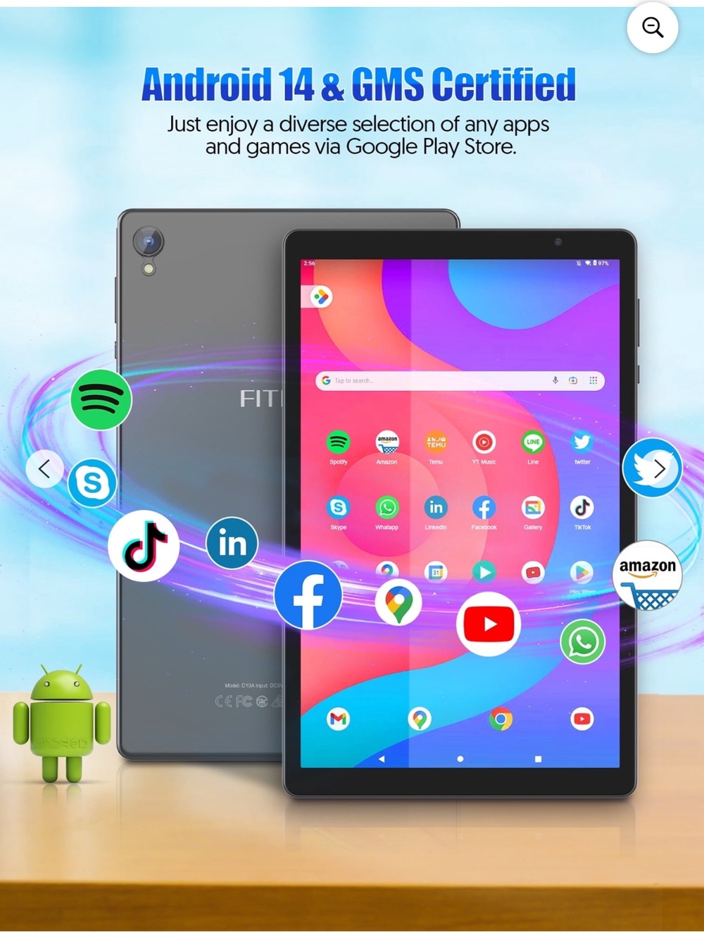 Android 14 Kids Tablet - Gray - 10.1"